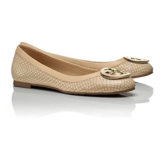 Tory Burch Reva Flat Polka Dot Snake Spring Dune - Picture 3 of 14